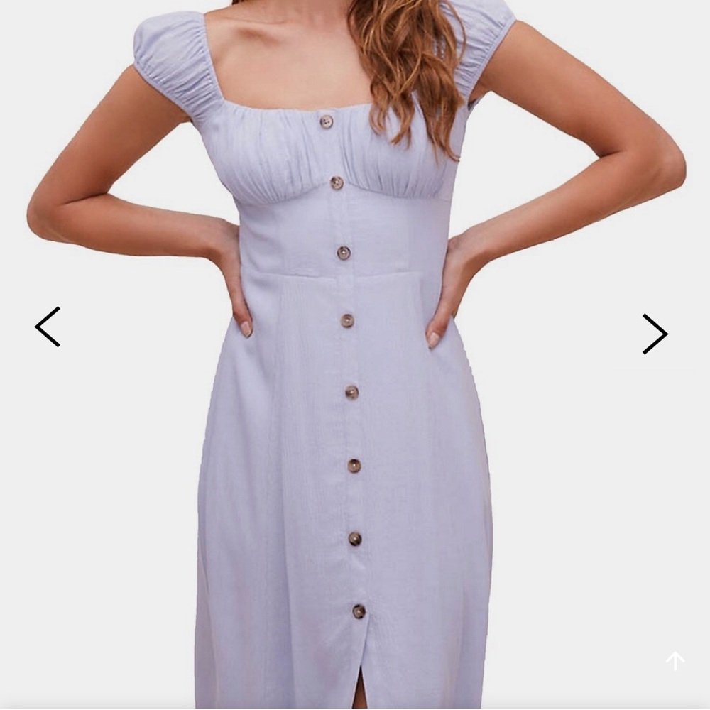 Dusty blue Astr label dress in size small midi gorgeous